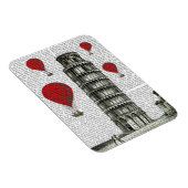 Magnet Flexible Tour de Pise et Ballons rouges à air chaud (Côté Droit)