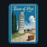 Magnet Flexible Tour de Pise Italie Voyage Art Vintage<br><div class="desc">Tour de Pise dans un style vectoriel. La Tour penchée de Pise,  ou simplement la Tour de Pise,  est le campanile,  ou clocher indépendant,  de la Cathédrale de Pise.</div>