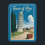 Magnet Flexible Tour de Pise Italie Voyage Art Vintage<br><div class="desc">Tour de Pise dans un style vectoriel. La Tour penchée de Pise,  ou simplement la Tour de Pise,  est le campanile,  ou clocher indépendant,  de la Cathédrale de Pise.</div>