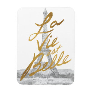 Magnet Flexible Tour Eiffel avec écriture or