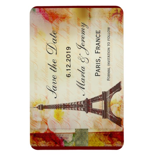 Magnet Flexible Tour Eiffel enregistrer la date (Vertical)