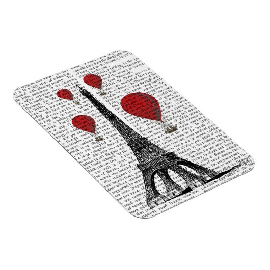 Magnet Flexible Tour Eiffel et Ballons rouges à air chaud (Côté Droit)