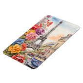Magnet Flexible Tour Eiffel et belles fleurs 1 (Côté Gauche)