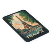 Magnet Flexible Tour Eiffel France Voyage Art Rétro (Côté Droit)