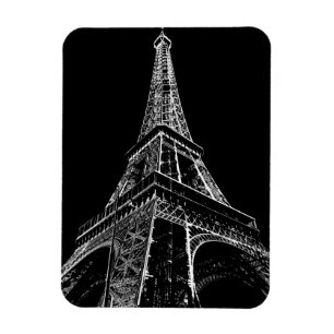 Magnet Flexible Tour Eiffel Noir Blanc Paris Voyage Vintage 