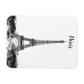Magnet Flexible Tour Eiffel noir et blanc (Horizontal)