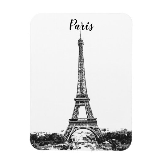 Magnet Flexible Tour Eiffel noir et blanc (Vertical)