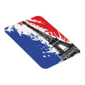 Magnet Flexible Tour Eiffel | Paris, France | Drapeau Grunge (Côté Droit)