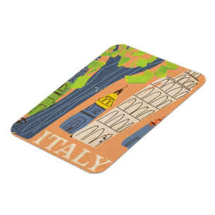 Magnet Flexible Tour penchée de l'affiche de voyage vintage de Pis