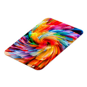 Magnet Flexible Tourbillon Moderne Abstrait Arc-en-Ciel Vibrant
