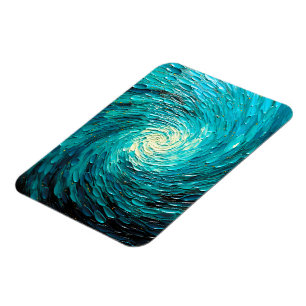 Magnet Flexible Tourbillon océan turquoise abstrait