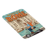 Magnet Flexible Tourists on Vespa in Rome Italy Postcard (Côté Droit)