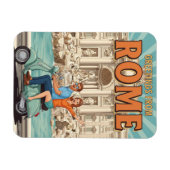 Magnet Flexible Tourists on Vespa in Rome Italy Postcard (Horizontal)