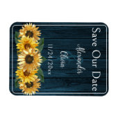 Magnet Flexible Tournesol Bleu Rustique Enregistrer l'aimant Date (Horizontal)