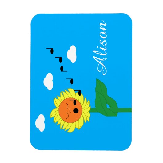 Magnet Flexible Tournesol chantant : (Vertical)