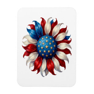 Magnet Flexible Tournesol Drapeau Américain 4 Juillet