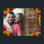 Magnet Flexible Tournesol et Rose Russe Bois léger aimant photo<br><div class="desc">Tournesol & Rose Rustic Wood Light Photo Magnet. Éditez les détails et insérez votre photo préférée et votre fait!</div>