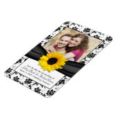 Magnet Flexible Tournesol noir blanc Mariage photo magnétique (Côté Gauche)