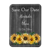 Magnet Flexible Tournesol Patiné Rustique Enregistrer l'aimant Dat (Vertical)