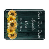 Magnet Flexible Tournesol Turquoise Rustique Enregistrer l'aimant  (Horizontal)