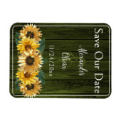 Magnet Flexible Tournesol Vert Rustique Sauver l'aimant Date (Horizontal)