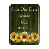 Magnet Flexible Tournesol Vert Rustique Sauver l'aimant Date (Vertical)