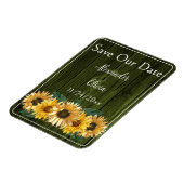 Magnet Flexible Tournesol Vert Rustique Sauver l'aimant Date (Côté Gauche)