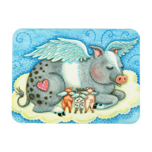 MAGNET FLEXIBLE TOUS LES BONS PIGLETS VONT AU CIEL, LES BONS PIG A