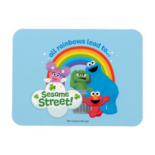 Magnet Flexible Tous les Rainbows mènent à Sesame Street
