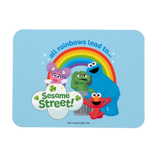 Magnet Flexible Tous les Rainbows mènent à Sesame Street (Horizontal)