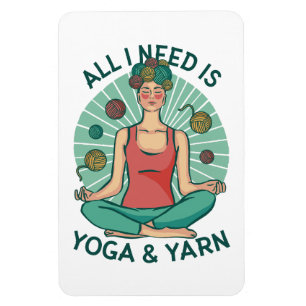 Magnet Flexible Tout ce dont j'ai besoin est Yoga et Yarne Phrase
