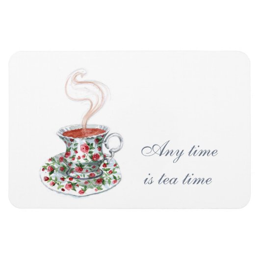 Magnet Flexible Tout le temps est le tea time Tea Slogan Citation  (Horizontal)