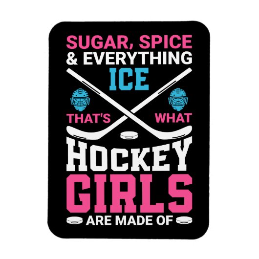 Magnet Flexible Toutes les filles de hockey sur glace (Vertical)