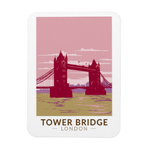 Magnet Flexible Tower Bridge London Travel Art Vintage
