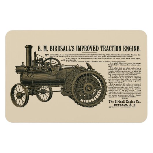 Magnet Flexible Tracteur 1889 de Birdsall's Steam Engine Traction (Horizontal)