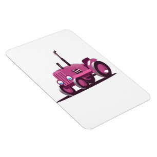 Magnet Flexible Tracteur Rose Mignon