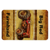 Magnet Flexible Tracteur rouge antique (Horizontal)