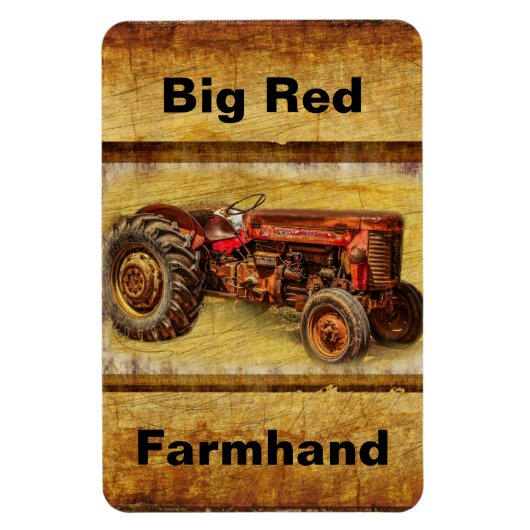 Magnet Flexible Tracteur rouge antique (Vertical)