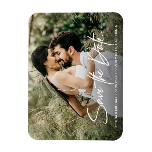Magnet Flexible Traitement Enregistrer la photo Fiançailles de dat (Vertical)