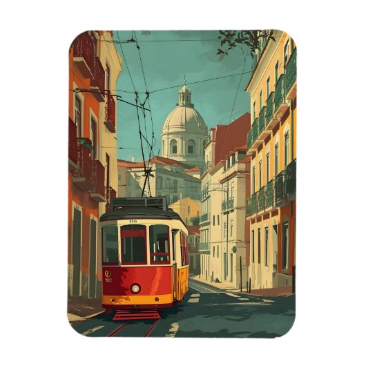 Magnet Flexible Tramway de Lisbonne : charme Vintage (Vertical)
