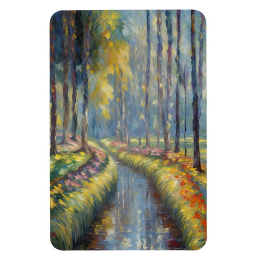 Magnet Flexible Tranquil River Path Impressionniste Paysage Art (Vertical)