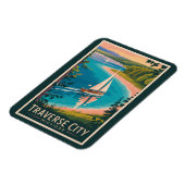 Magnet Flexible Traverse City Michigan Illustration Travel Art (Côté Gauche)