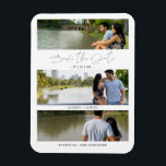 Magnet Flexible Trendy Modern 3 Wedding Engagement Photos Collage<br><div class="desc">Trendy Modern 3 Wedding Engagement Photos Collage Save the Date. IMPORTANT NOTICE: This design is part of a collection and has other coordinated elements that you can find in my store. Sometimes it can be difficult to aesthealign and texts or initials on the designs, if so tell me and I'll...</div>