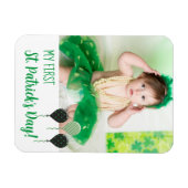 Magnet Flexible Trendy My First St. Patrick Day Announcement Photo (Horizontal)
