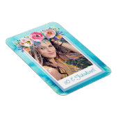 Magnet Flexible Trente et fabuleux Modèle photo Floral Bleu (Côté Droit)