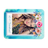 Magnet Flexible Trente et fabuleux Modèle photo Floral Bleu (Horizontal)