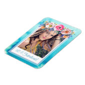 Magnet Flexible Trente et fabuleux Modèle photo Floral Bleu (Côté Gauche)