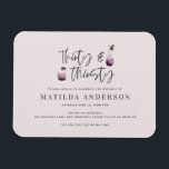 Magnet Flexible Trente et trente-et-trentième anniversaire invitat<br><div class="desc">Trente et trente anniversaire de fête de 30e invitation par carte postale. Avec d'élégantes illustrations aquarelles de cocktails,  vin,  rose,  gin,  en beau prune violet,  gris et vert. Un design amusant pour célébrer votre jalon.</div>
