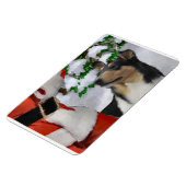 Magnet Flexible Tri Couleur lisse Collie Avec Père Noël Christmas (Côté Gauche)