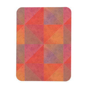 Magnet Flexible Triangles d'aquarelle géométriques orange rose rou
